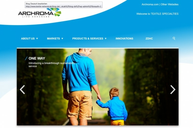 screenshot Webseite Archroma
Photo: Archroma