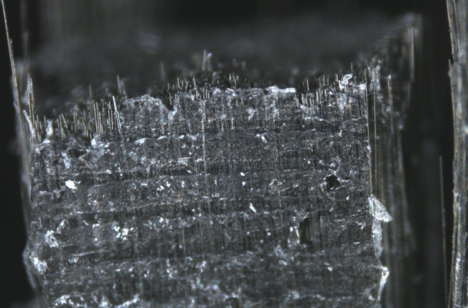 Fracture: specimen from fibres prepared using ITCF methods. Image width = 1.9 mm