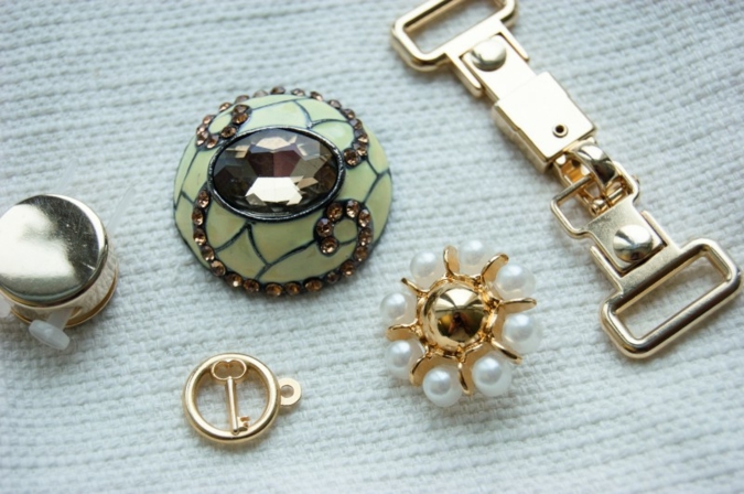 Pastel and gold shades are synonymous with the new generation of buttons created by Knopf & Knopf Photo: Knopf & Knopf