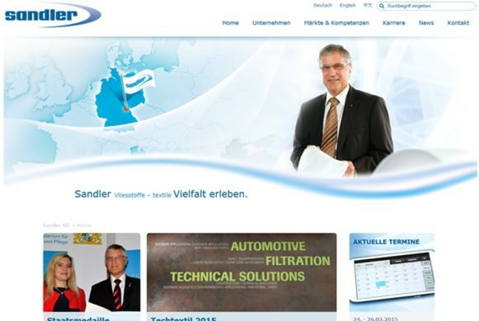 screenshot Sandler Webseite