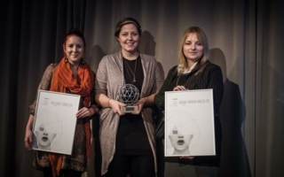 Anna Nadine Link von der Hochschule Ostwestfalen-Lippe (Mi.) ist die Gewinnerin des DITA. Auf Platz 2 schaffte es Anna-Maria Knedler (re.), Platz 3...