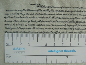 Serafil by Amann - Character heights of 2mm are possible via satin stitches (Photo: Amann)