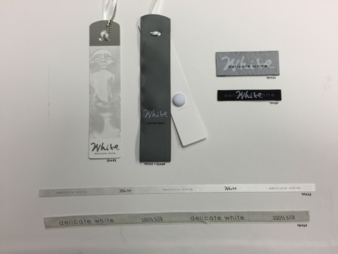 Cool elegance, right down to the label. Seen at EE Labelpack