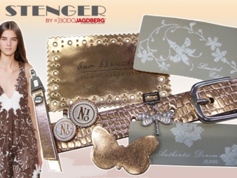 Pale copper with pink and white are among the main themes in the Stenger by Bodo Jagdberg collection