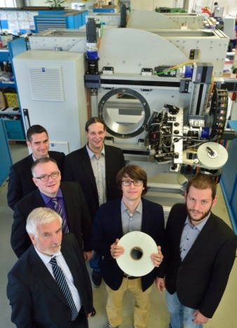 Hans-Jürgen Heinrich, Mirko Spieler, Sebastian Nendel, Rainer Wallasch, Ramon Tirschmann und Olaf Rohde (von links) vor zwei Modulen der eigens en...