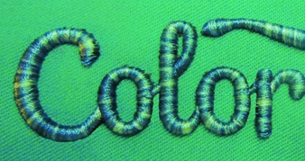 3D embroidery with Bodybuilder and multicolour thread