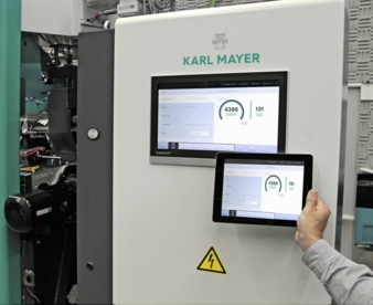 Market and technology leader Karl Mayer´s booth has the title: “We care about your future“ Photo: Karl Mayer